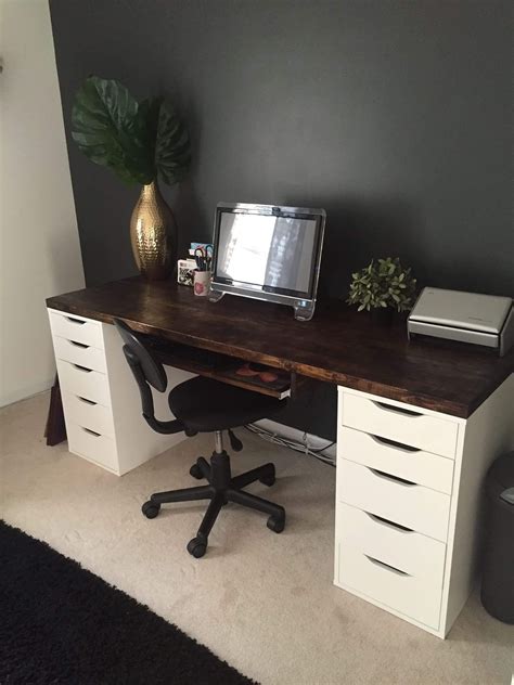 ikea black computer table|ikea white desk with drawer.